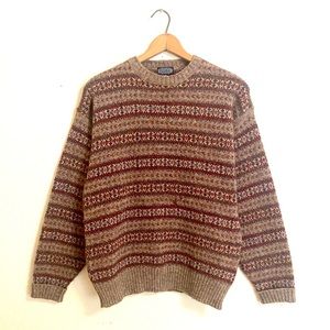 Vintage | Wool Fair Isle Style Oversized Grandpa Sweater